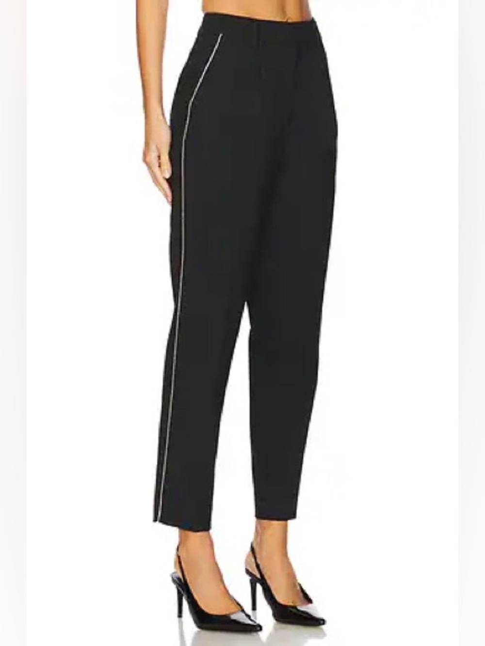 Black Cropped Tapered Pants
